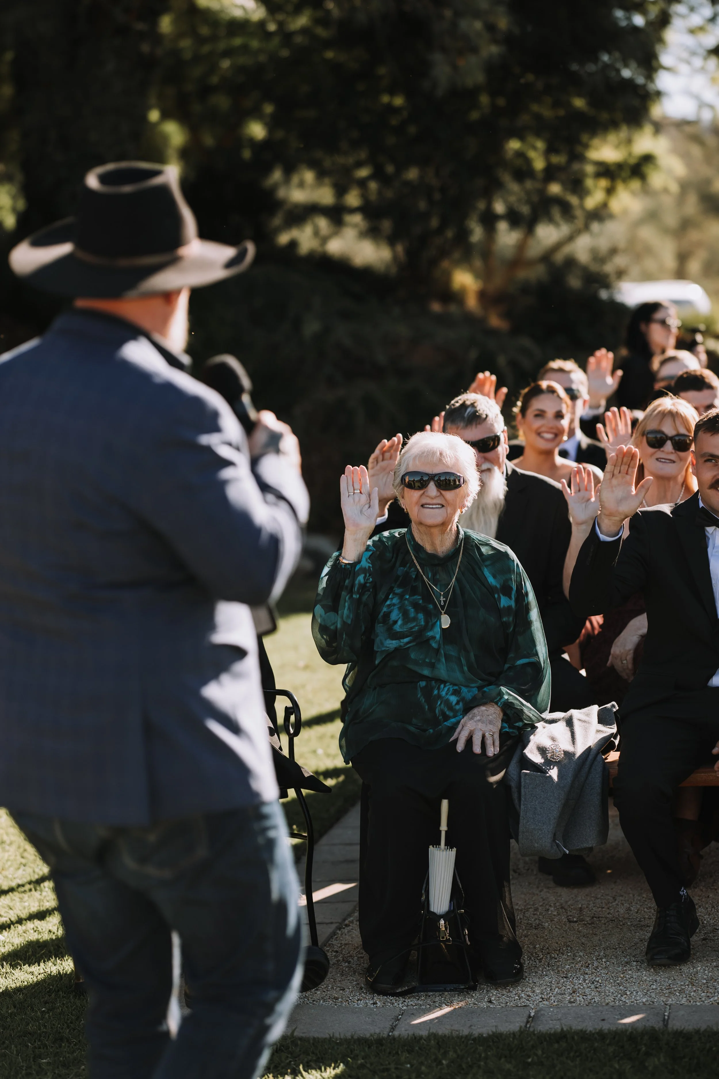 Monty King celebrant in front of wedding guests for Words and Light