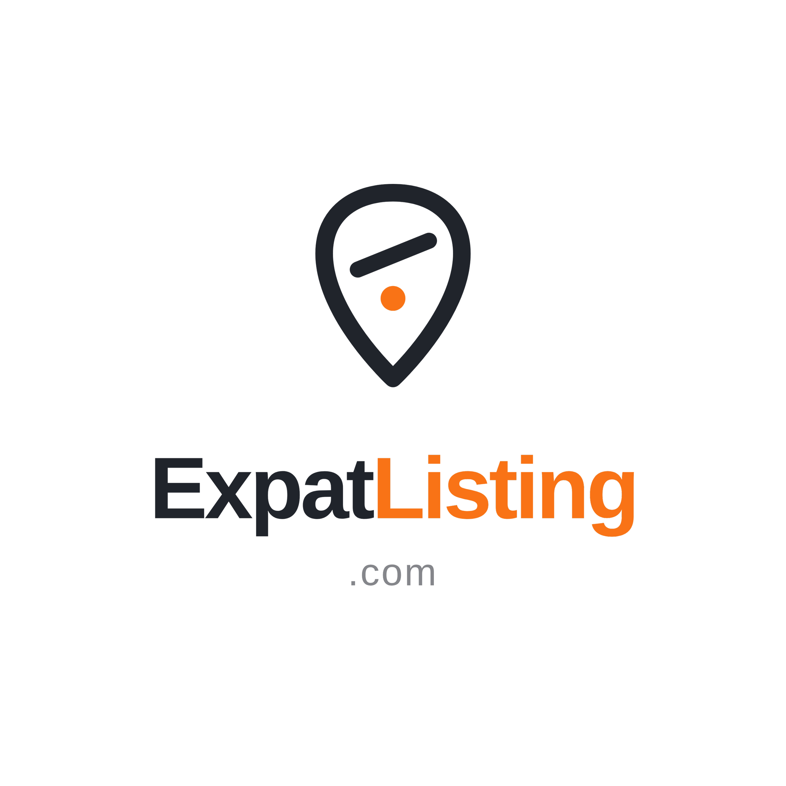A logo for ExpatListing with a location pin icon and the text 'ExpatListing.com'.
