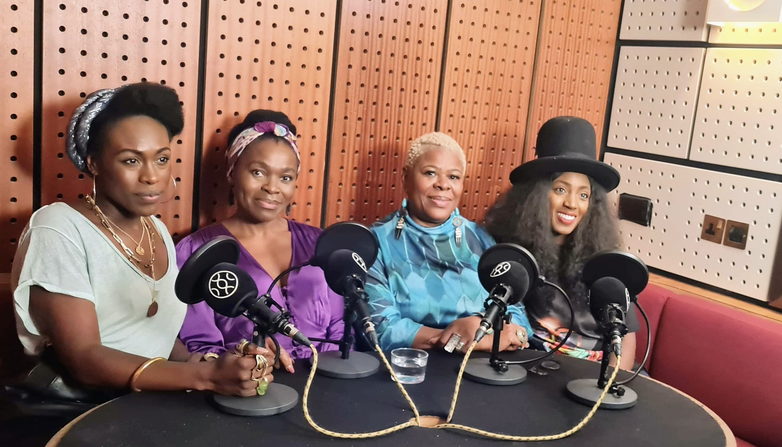 Gloria Onitiri, Rakie Ayola, Sutara Gayle &. Dawn Estefan recording live for BBC 100