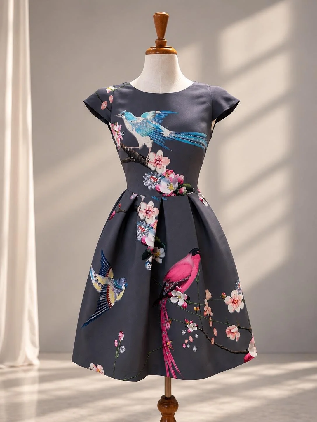 Ted Baker - Oriental Bird & Blossom Fit-and- Flare Dress