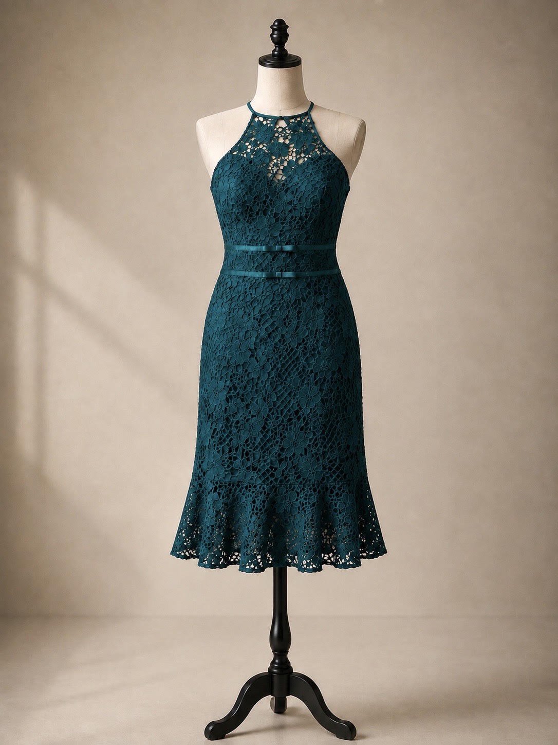 Lipsy Midnight Teal Lace Dress