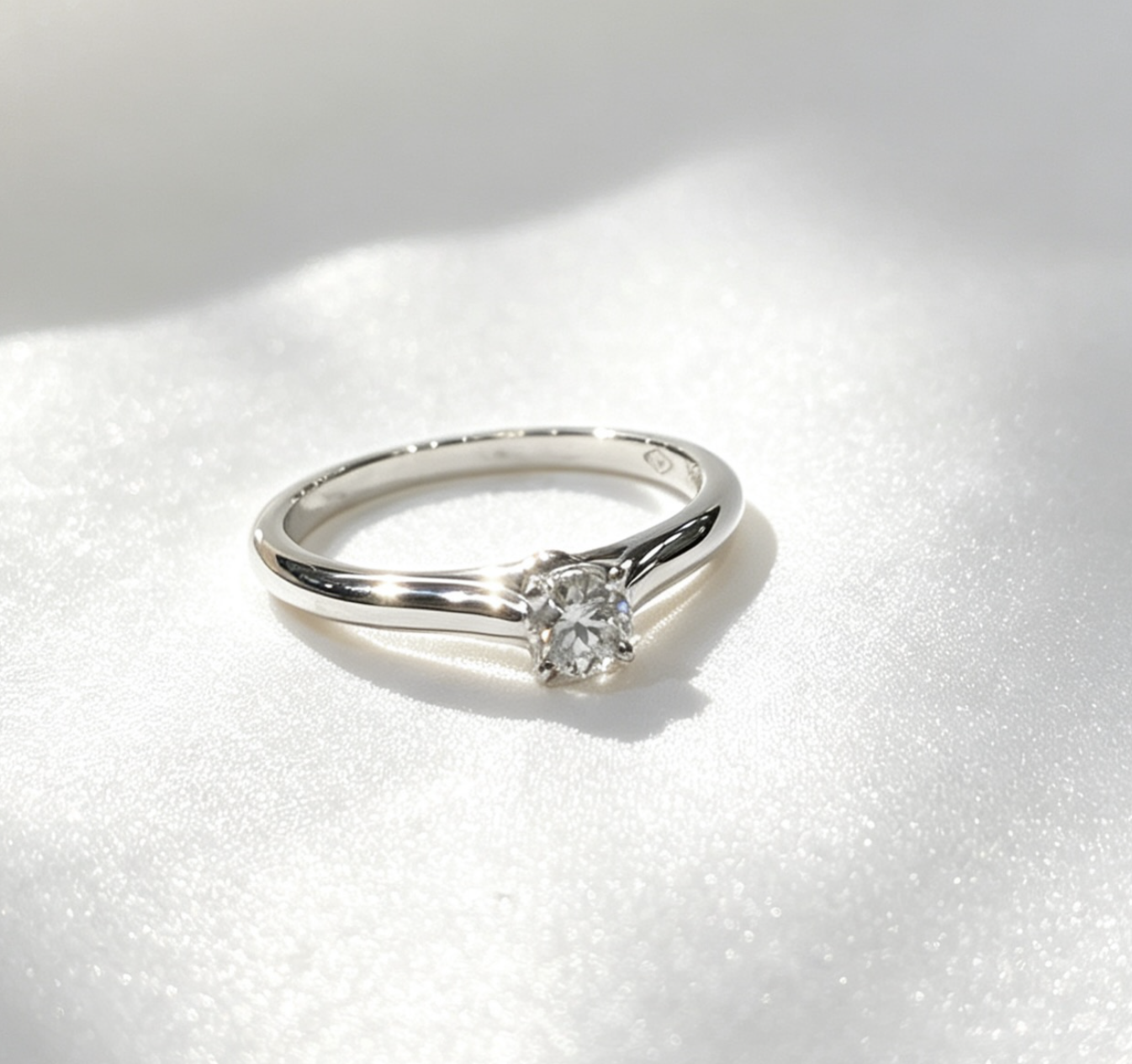BVLGARI PT950 White gold diamond ring 1d-0.55CT Color EVS1