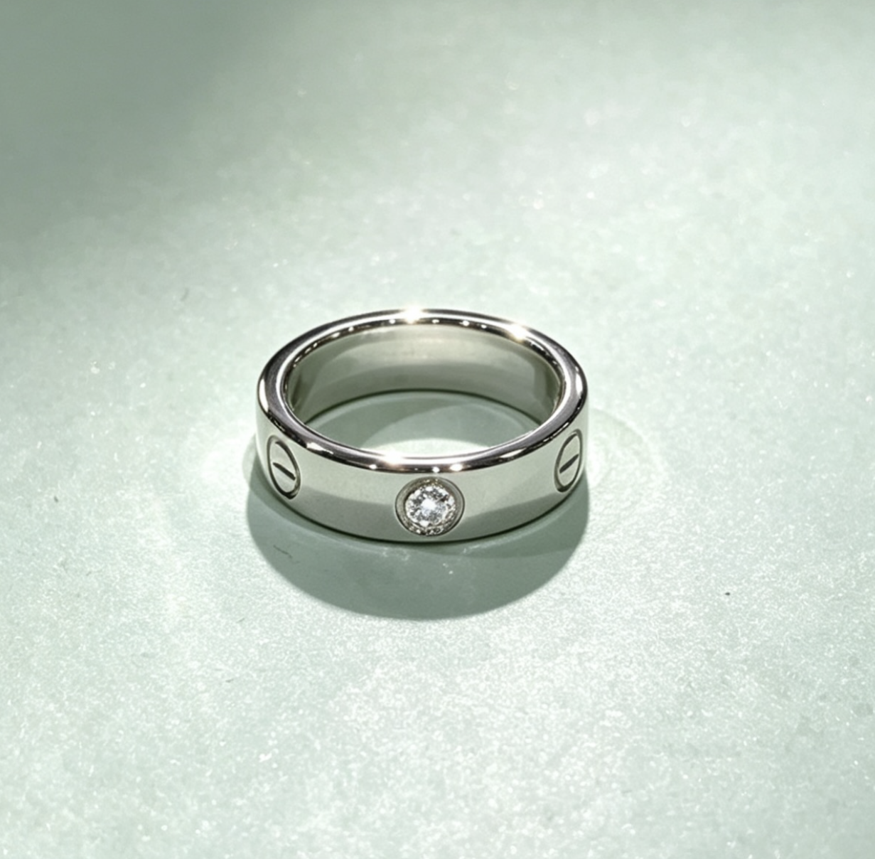 Cartier 18K白金鑽石螺絲戒指3D(Ref.NE7791)(54圈）（公價$35,700) 2錢3分-