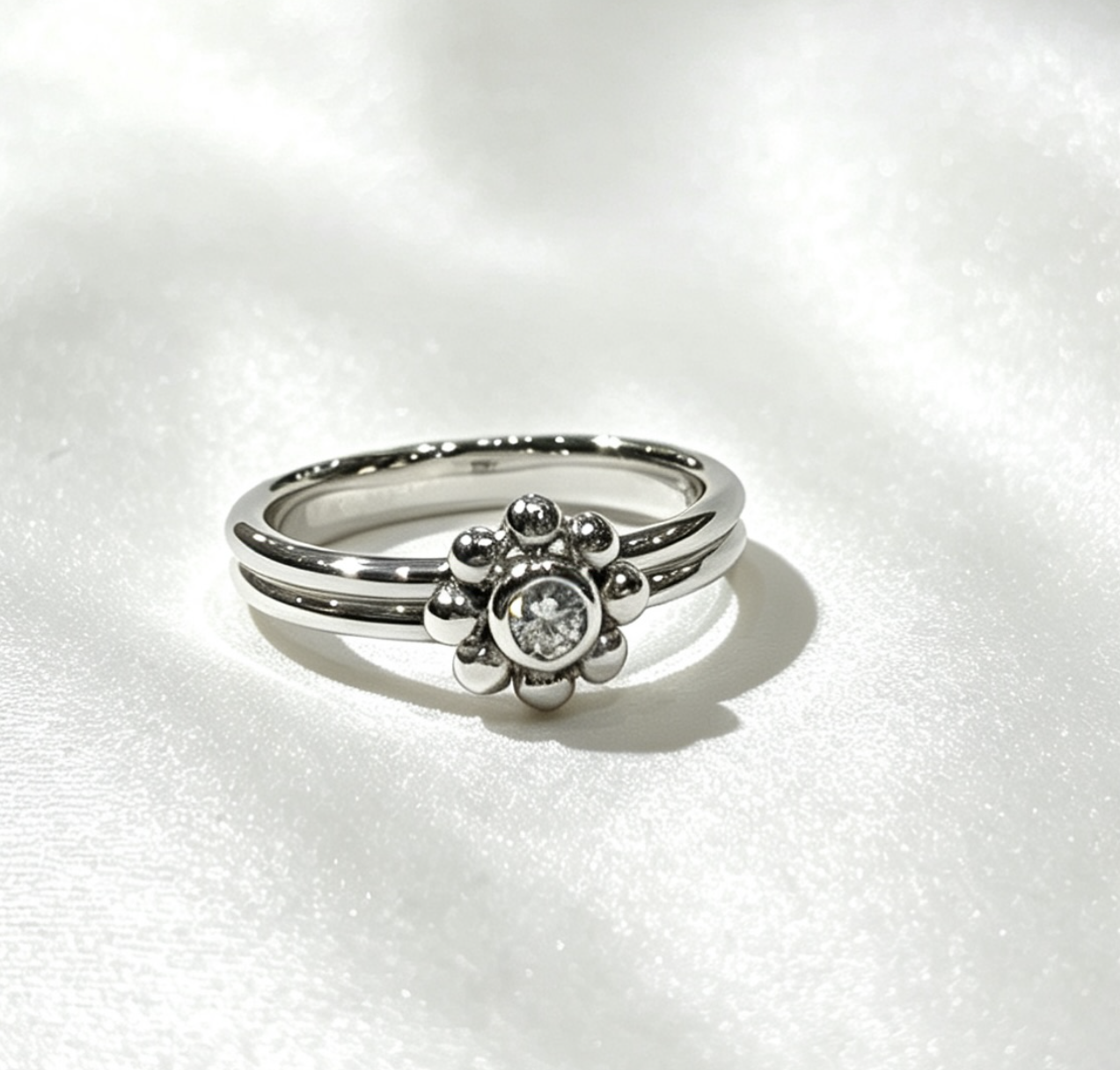 Tiffany & Co. 18K White Gold Diamond Ring 1d