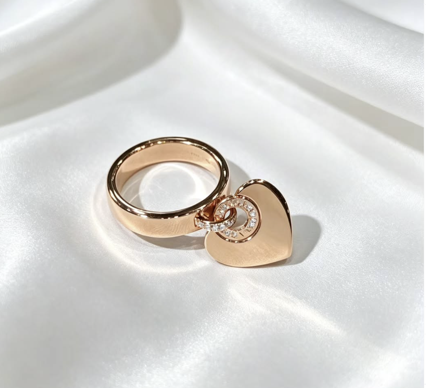 BVLGARI 18K Rose Gold Diamond Ring 25D