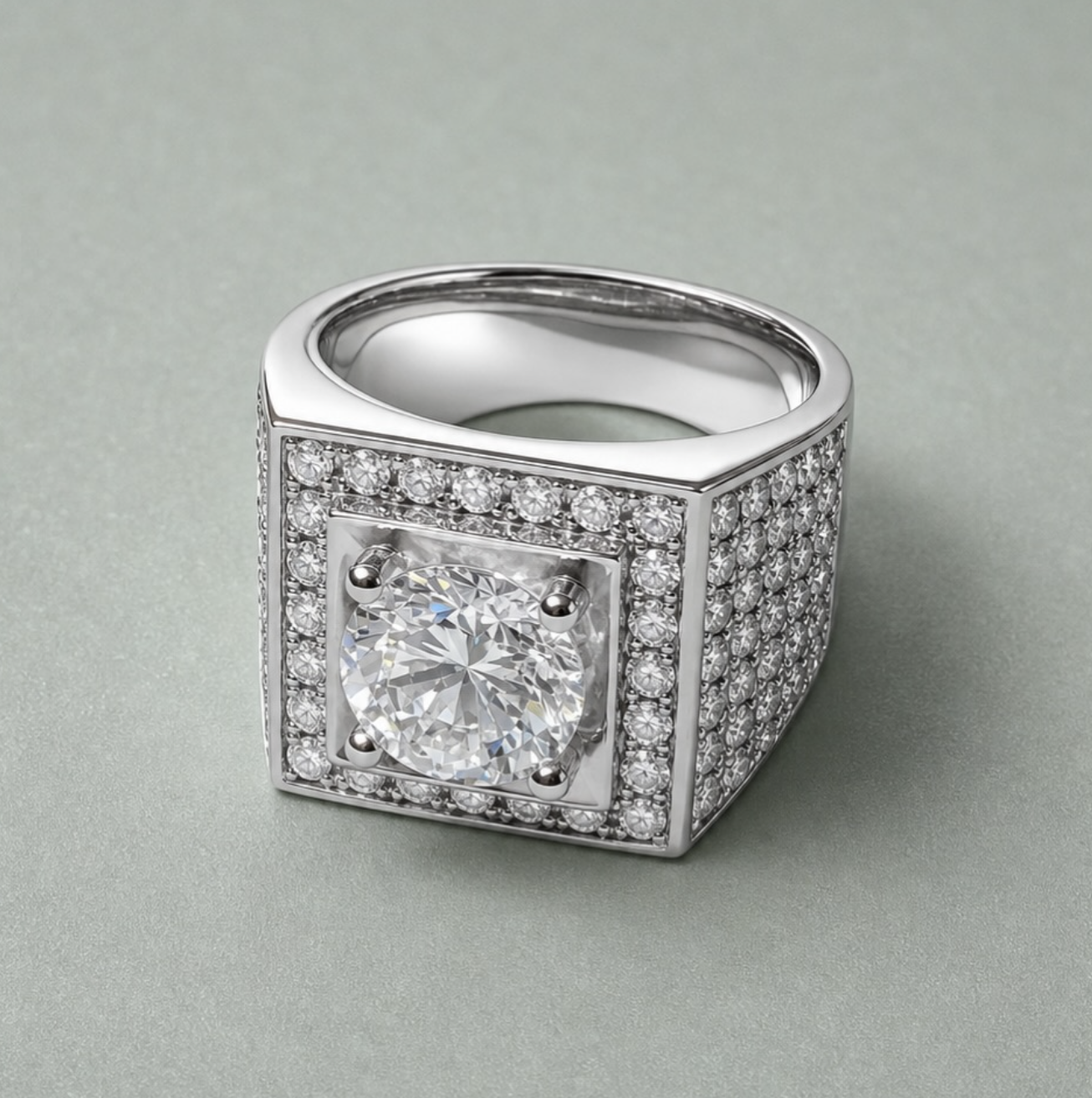 18K white gold diamond ring D-3.01CT, D-2.23CT (Color I, VS1) （CTF）