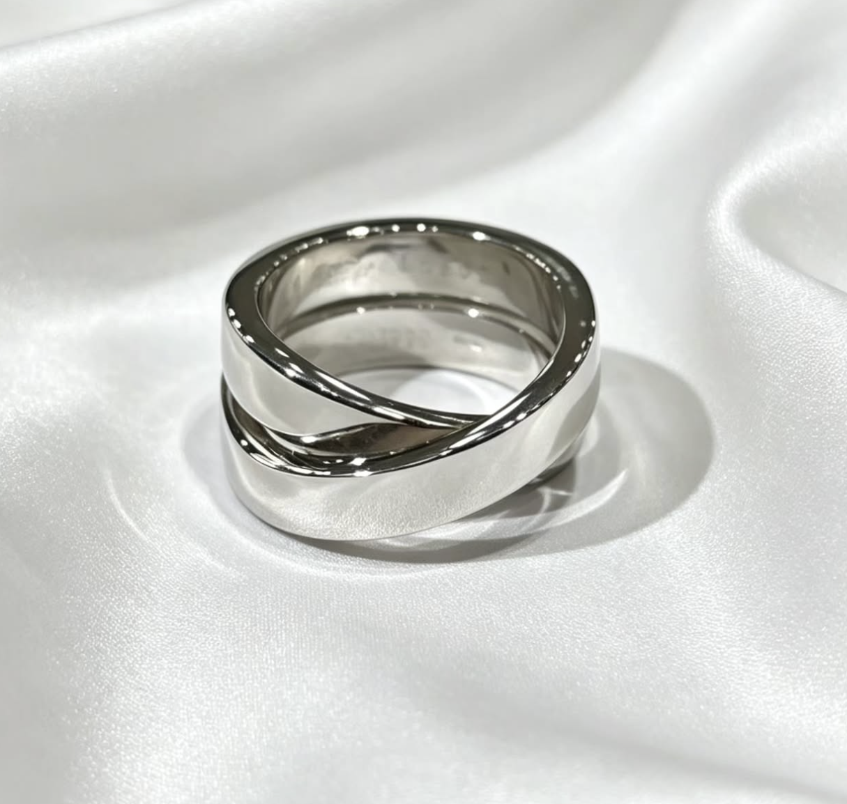 CARTIER 18K White Gold Twisted Ring
