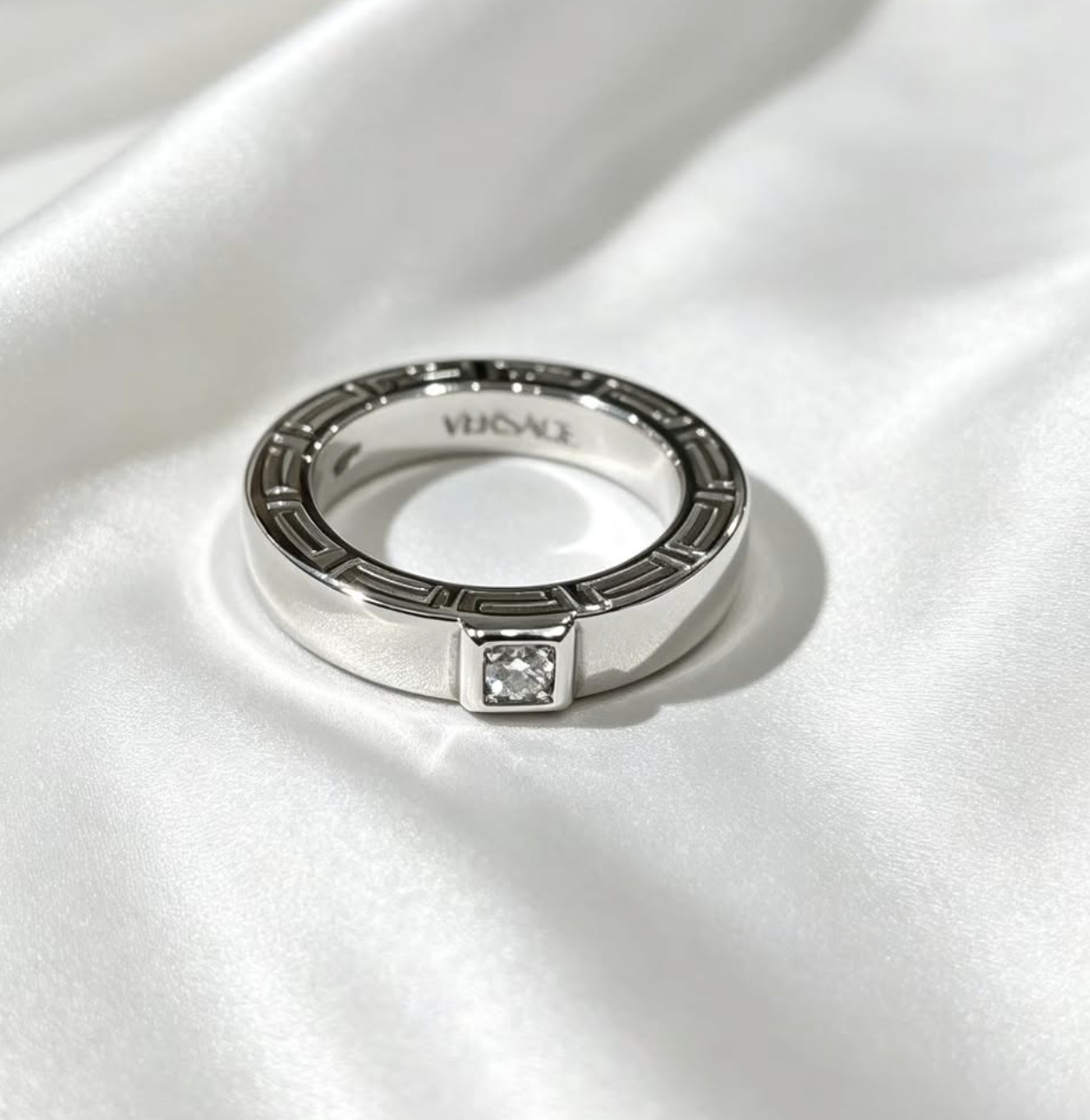 Versace 18K White Gold Ring
