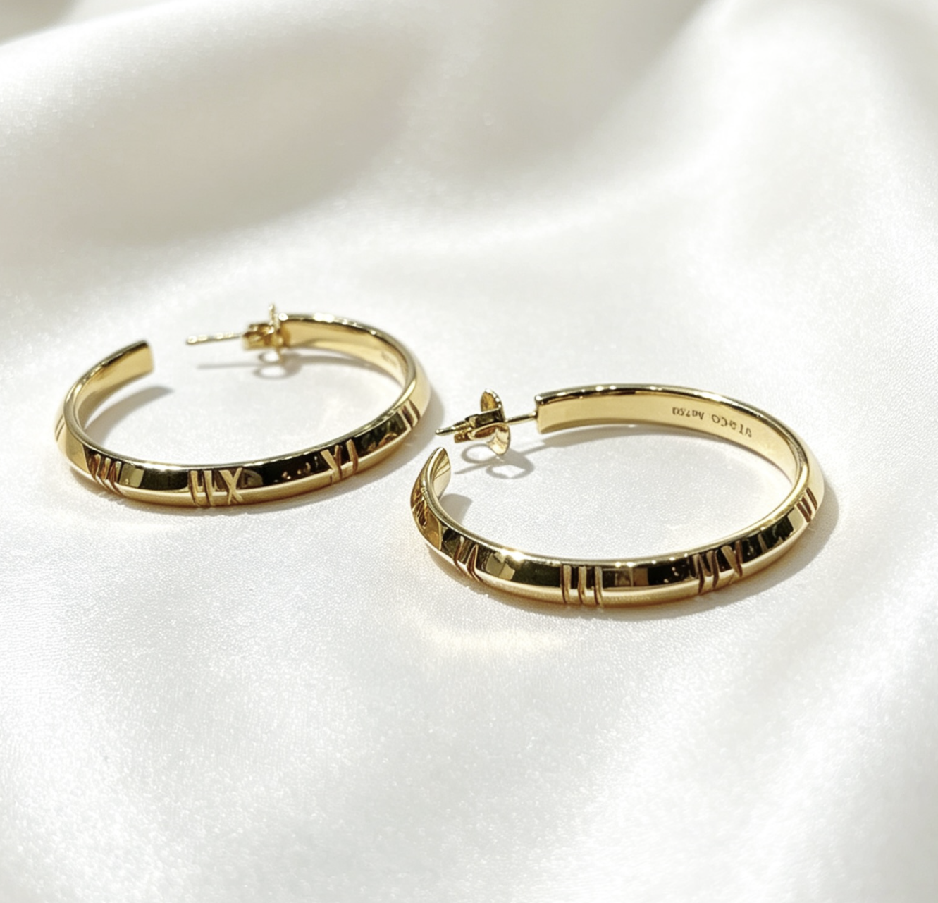 Tiffany & Co. 18K Rose gold hoop earrings（pair)
