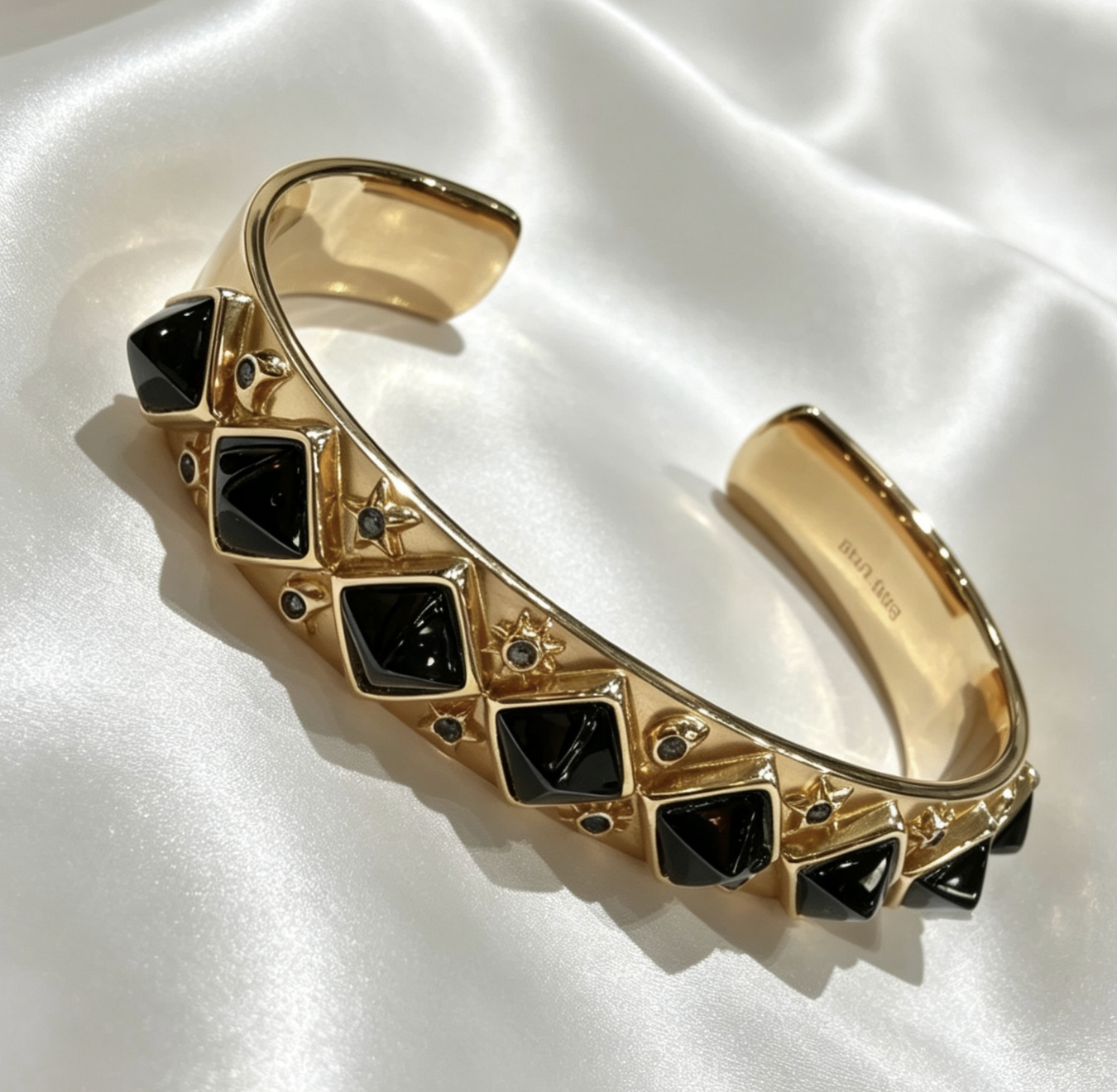 18K Rose gold and sapphire open bangle