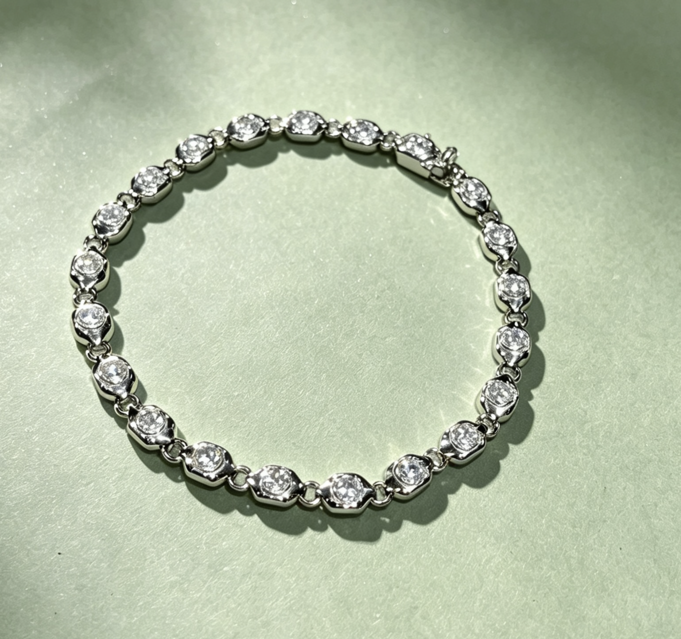 18K白金鑽石手鏈 21d- 2.10CT 3錢4分