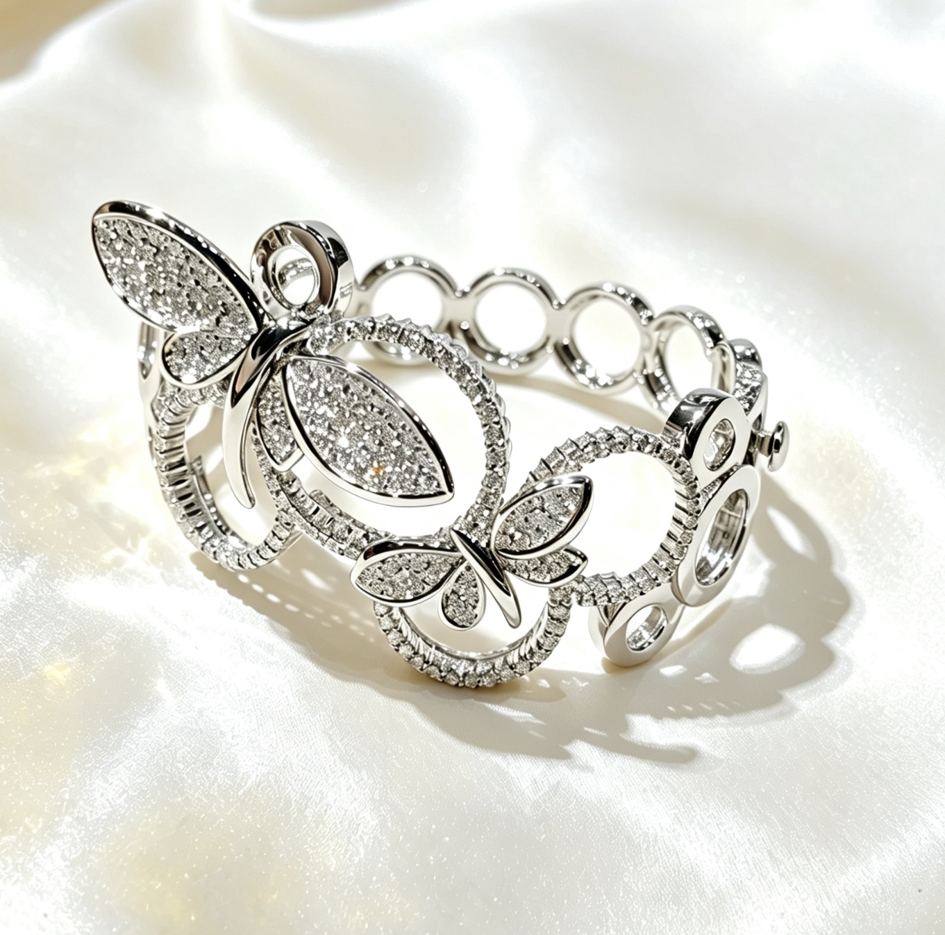MABELLE 18K Platinum and diamond bangle d-2.23CT