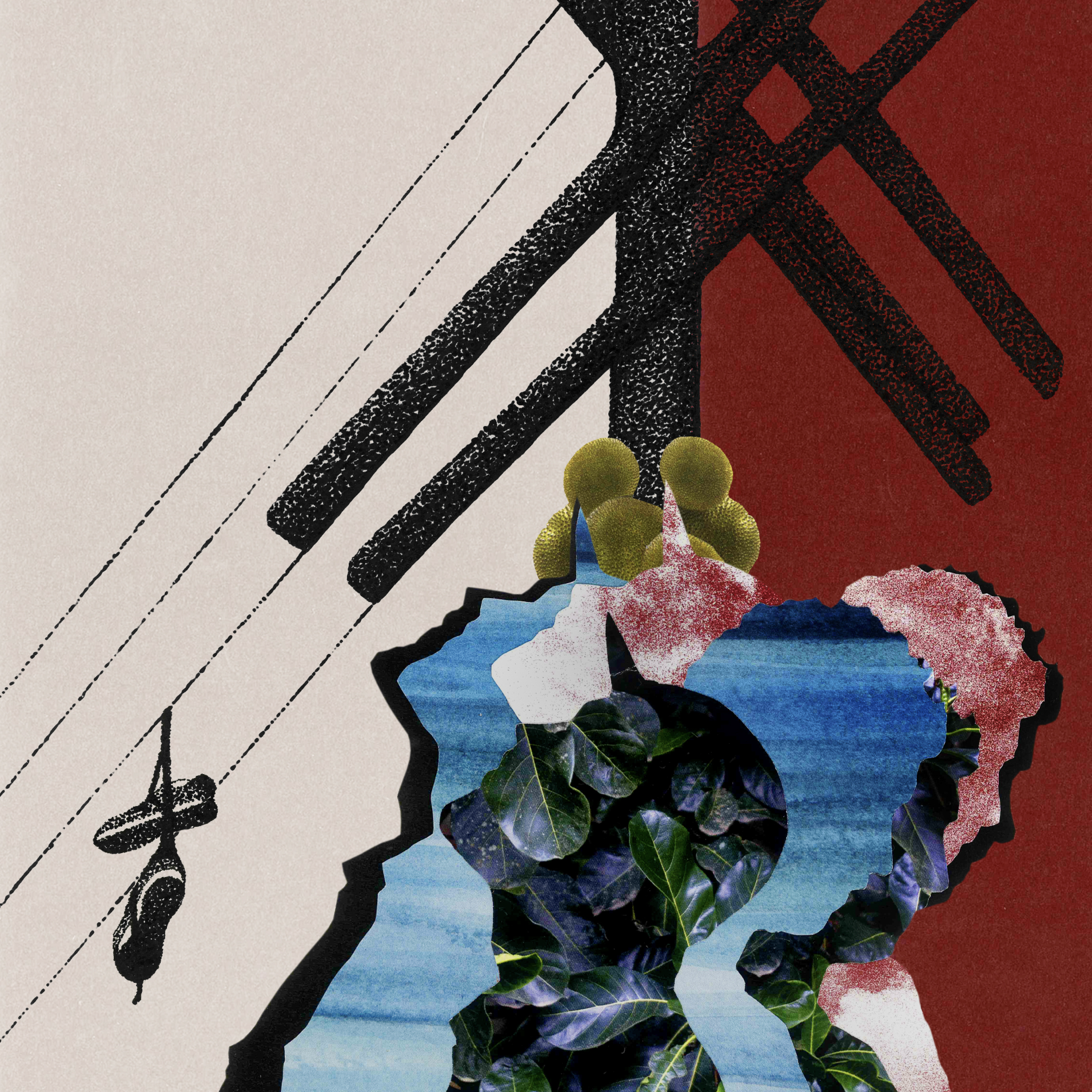 Collage arte for Brazilian band Camaleônica album cover Eletrotropical.