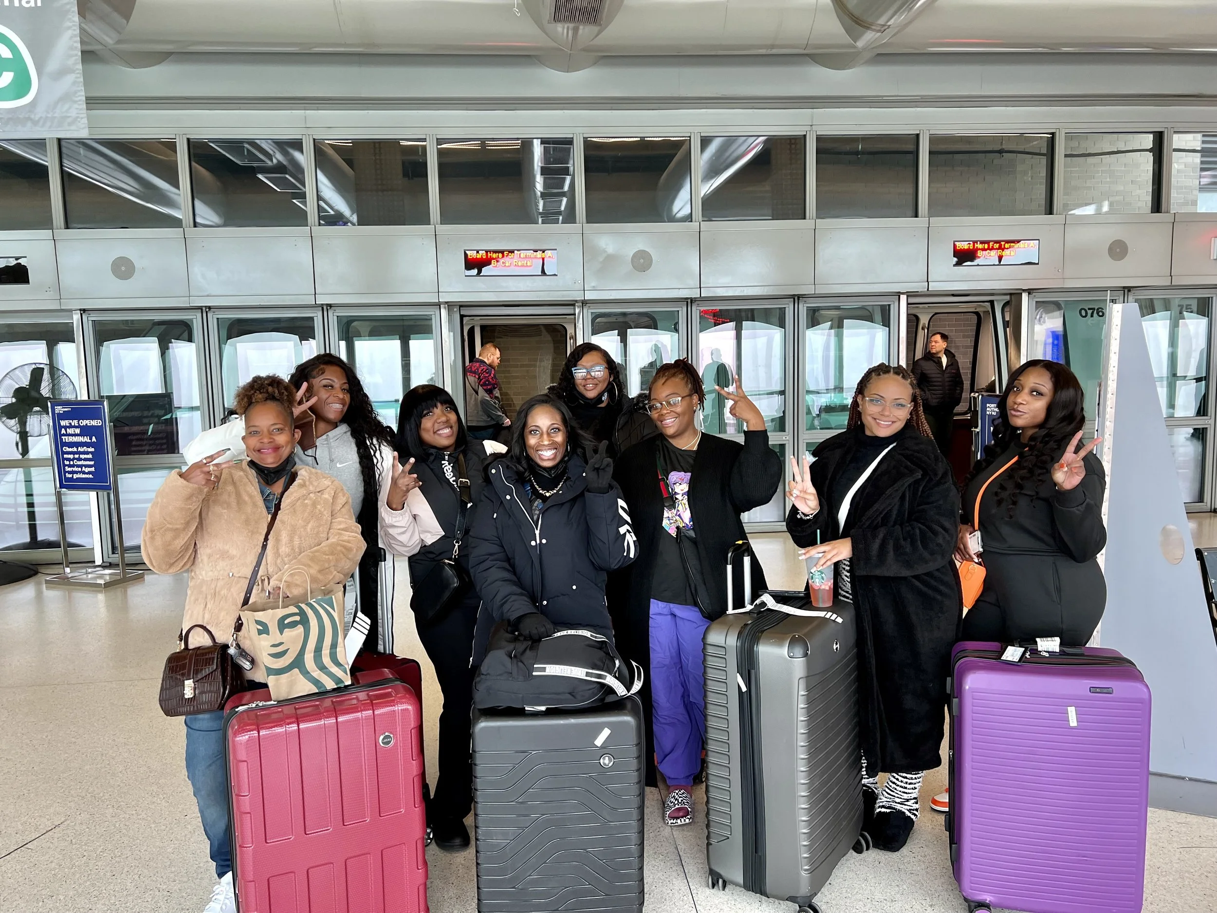 TryShy Travel group of women enjoying a group vacation in New York City