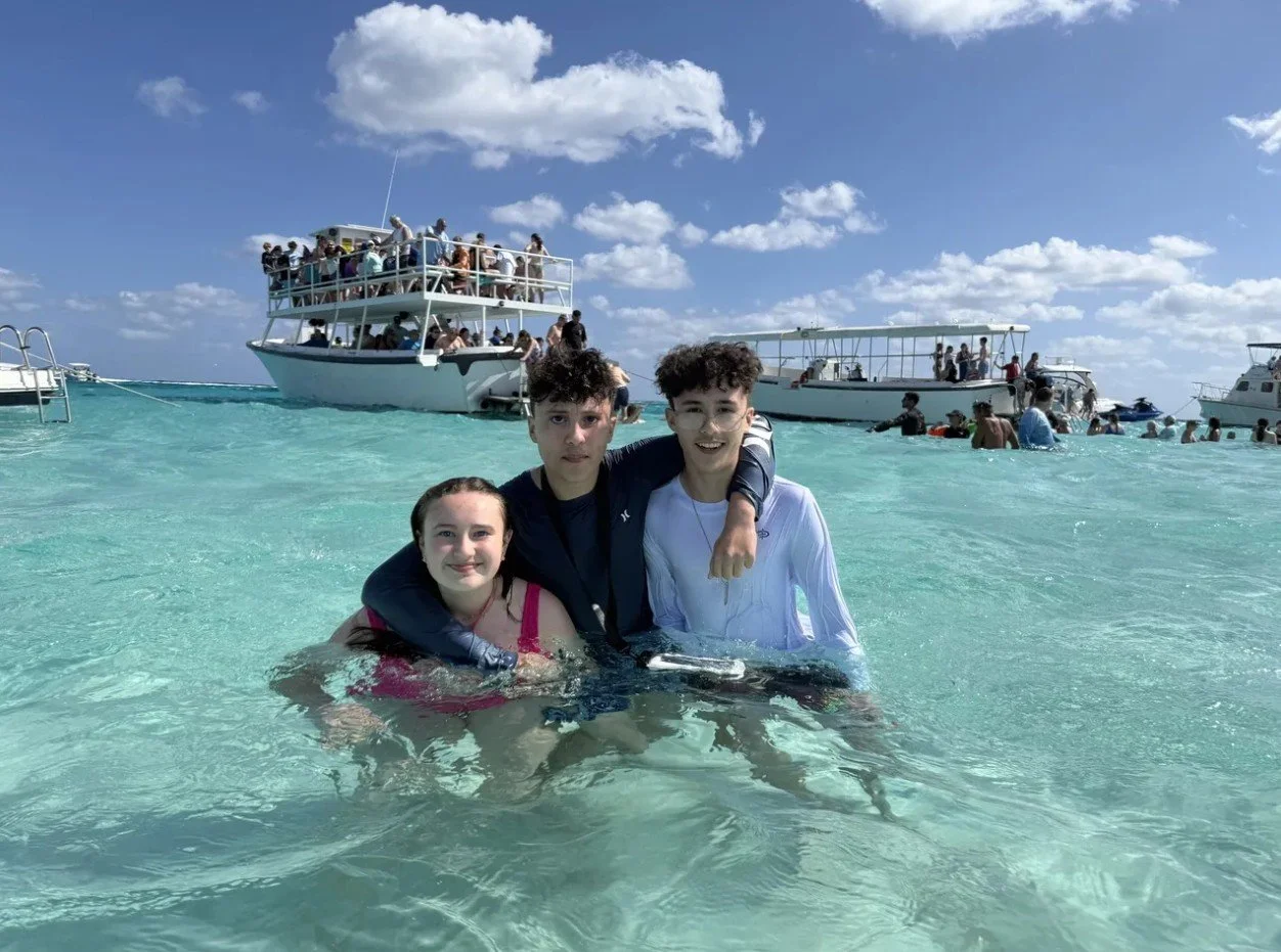Small group of children on a shore excursion