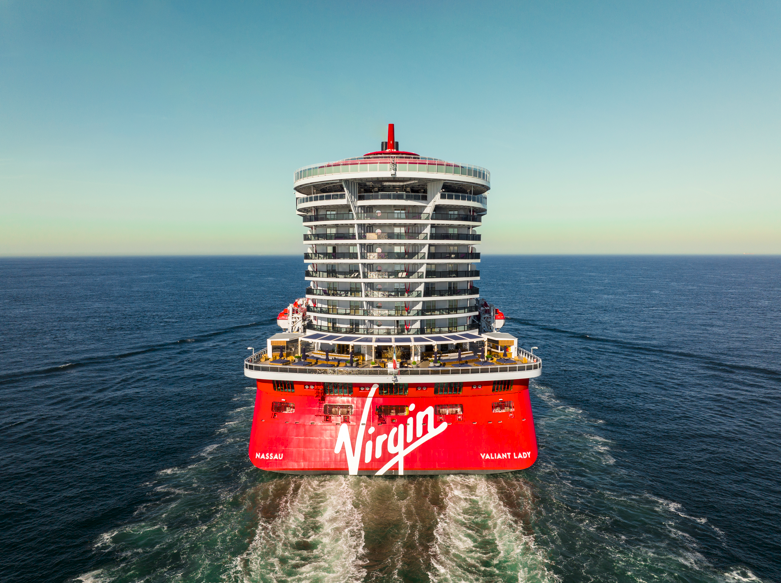 Virgin Voyages cruise ship sailing during a Caribbean cruise vacation