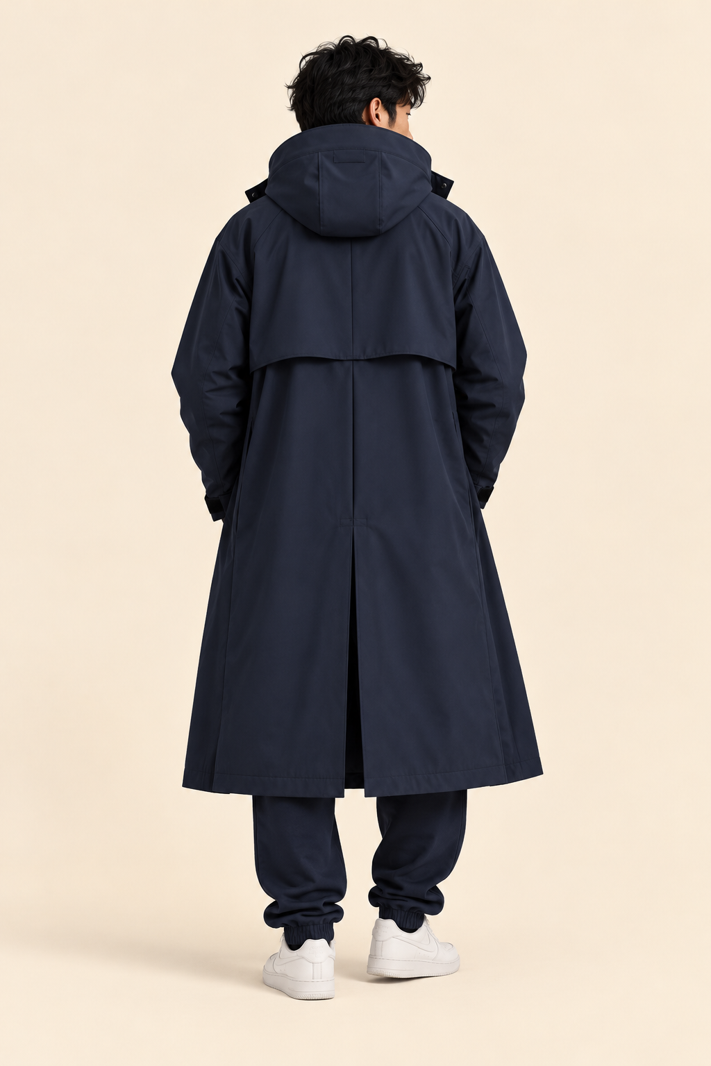 Manteau technique bleu nuit vu de dos.png