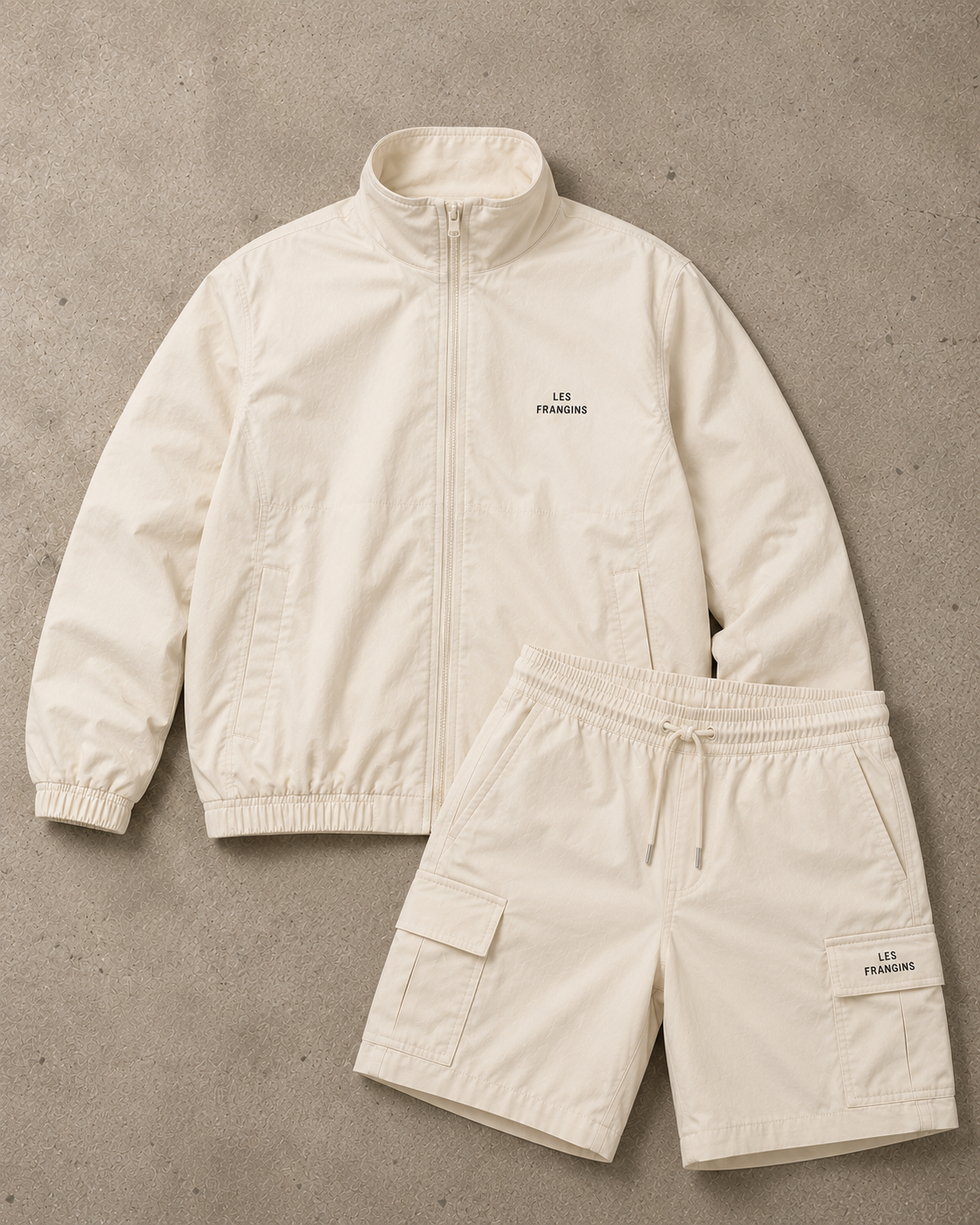 Ensemble LES FRANGINS — Veste & Short Cargo Écru