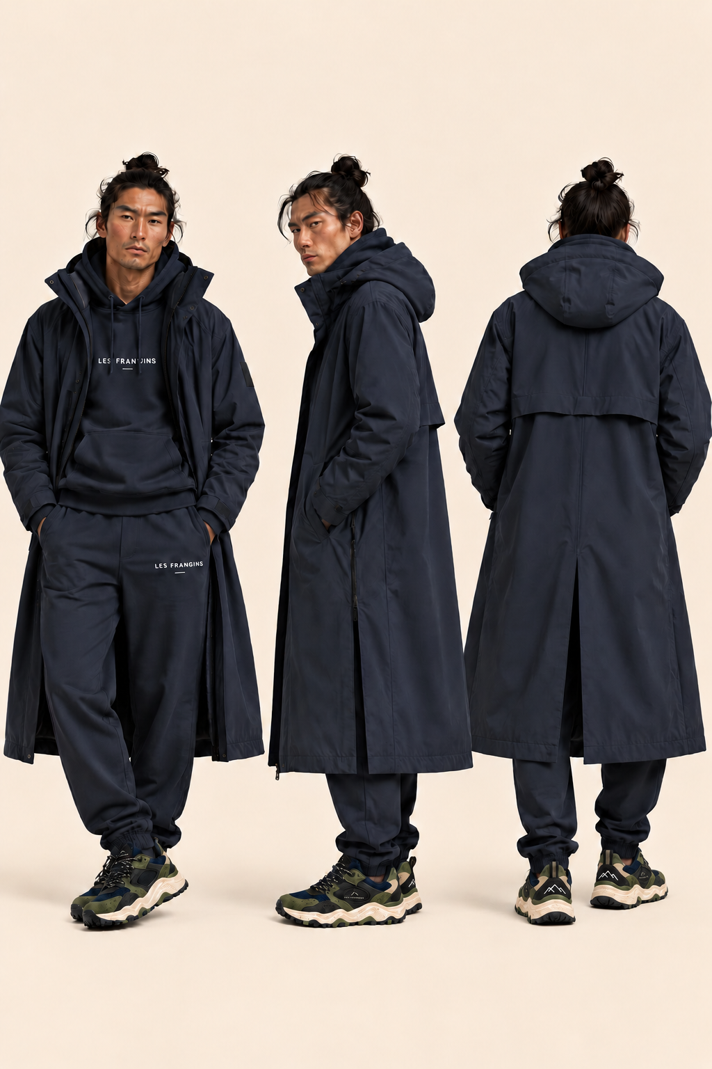 Lookbook trois vues, parka bleu marine.png