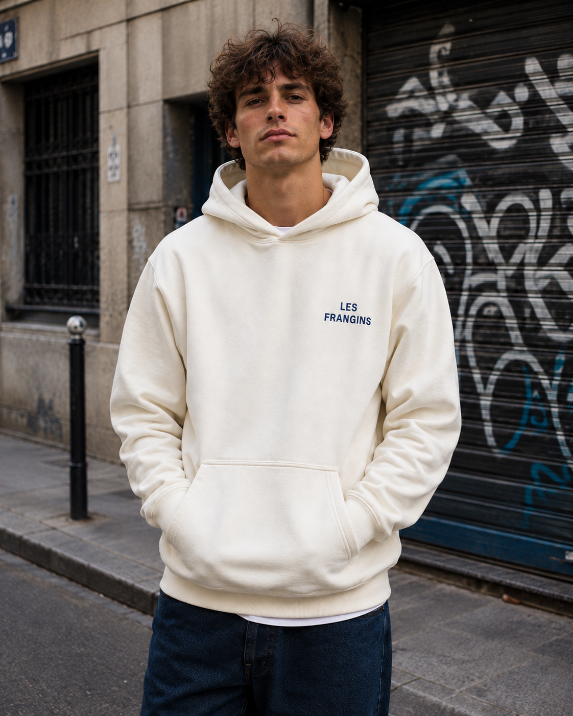Portrait streetwear  les frangins devant un rideau graffité.png