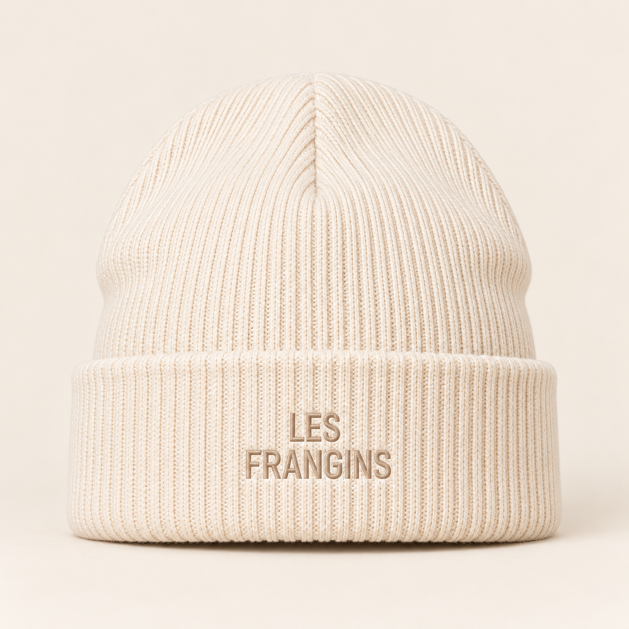Bonnet crème brodé « LES FRANGINS ».png