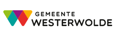 Logo van de gemeente Westerwolde met kleurrijke driehoeken en tekst