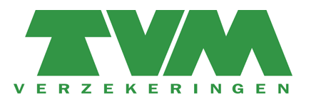 Logo van TVM Verzekeringen in groen en wit.