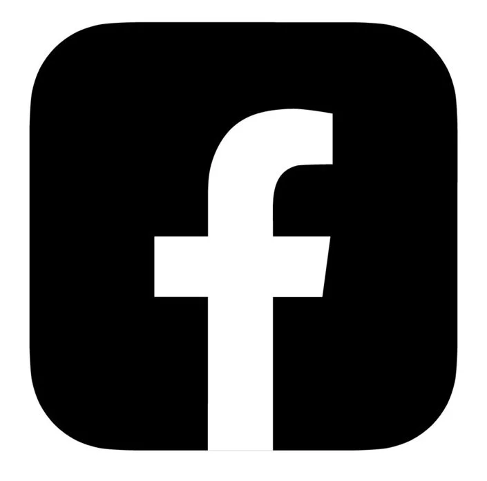 Facebook logo in black and white