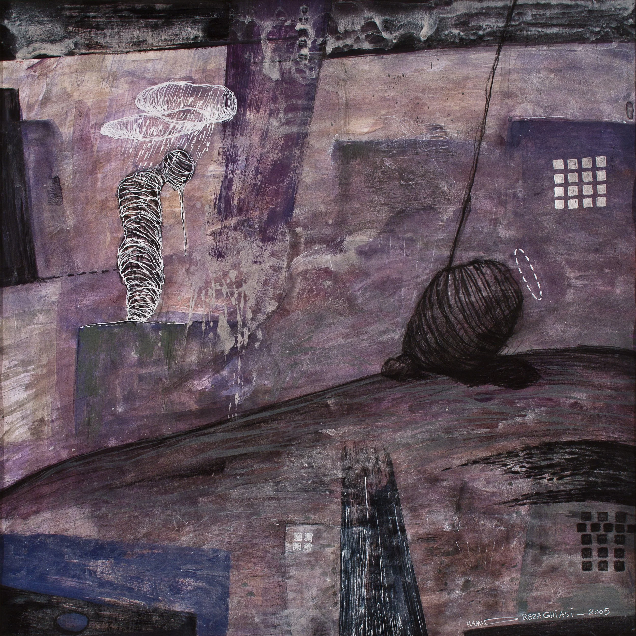 Mixed media on board, 
35 × 35 cm, 
2005