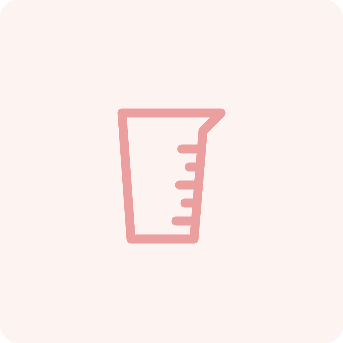 Line drawing of a measuring cup with measurement marks.