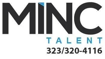 Logo for MINC Talent with contact number 323/320-4116