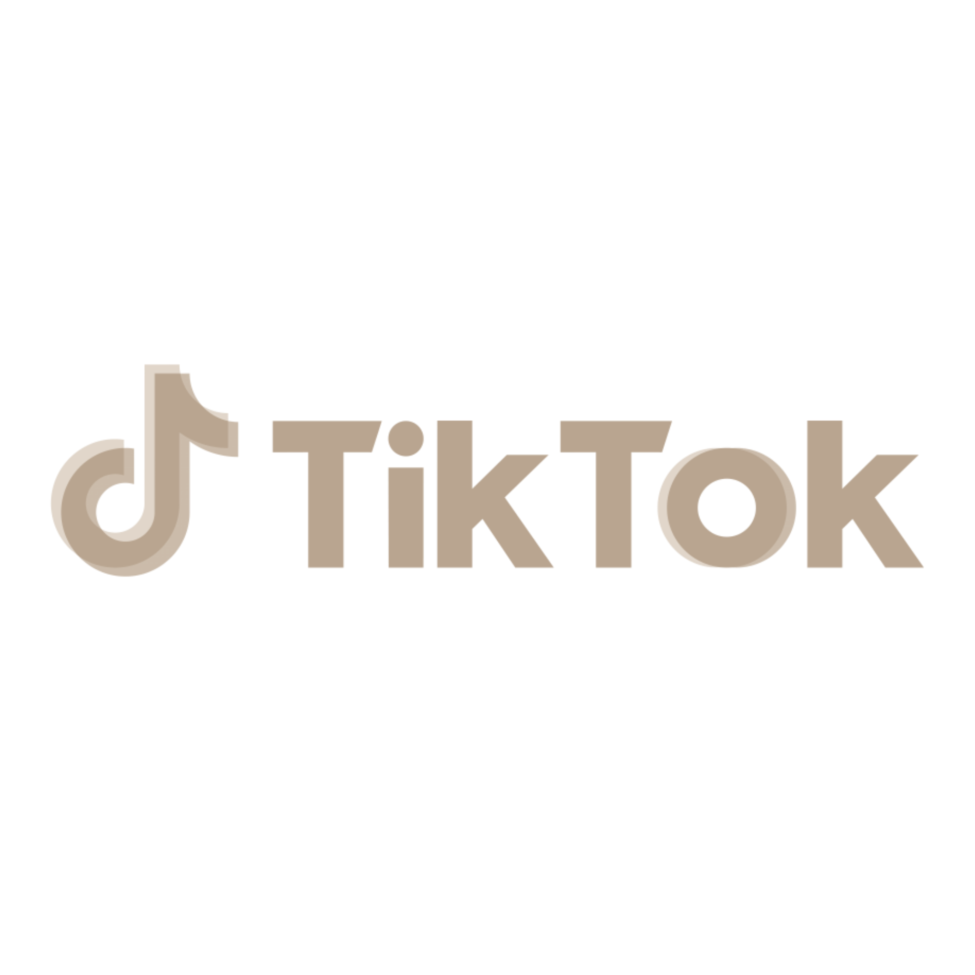 TikTok logo in black and beige colors.