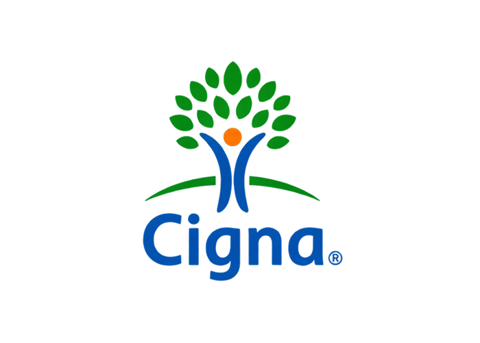 Cigna logo with a stylized tree and the word 'Cigna' underneath.