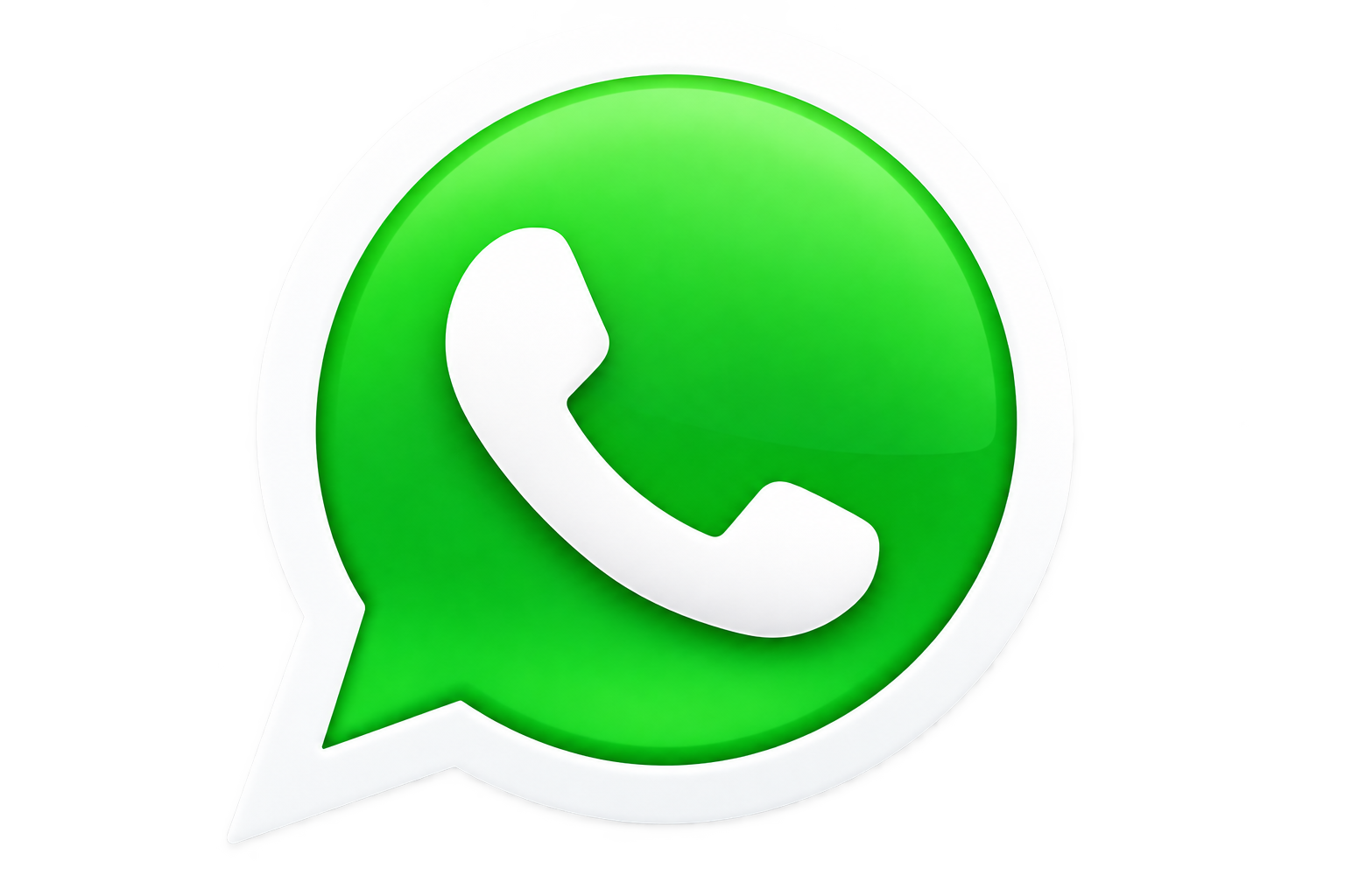 A green circular icon with a white telephone receiver inside, indicating WhatsApp.