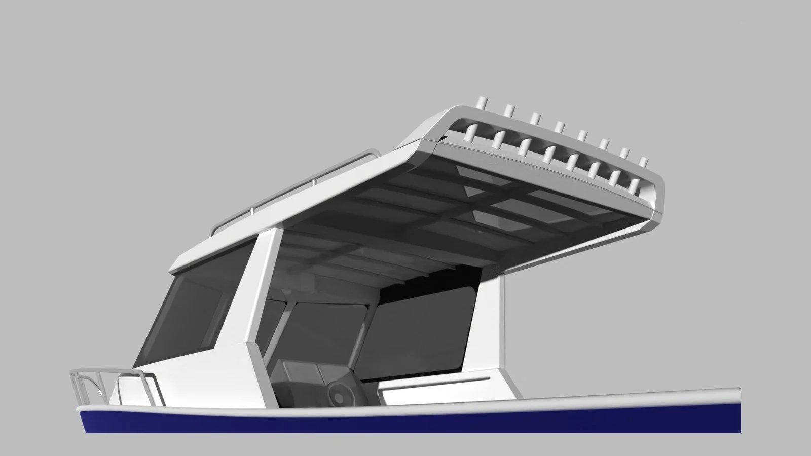 Sherwood Marine 830HTX - 8.3m Extended Hardtop aluminium boat kit - hardtop detail
