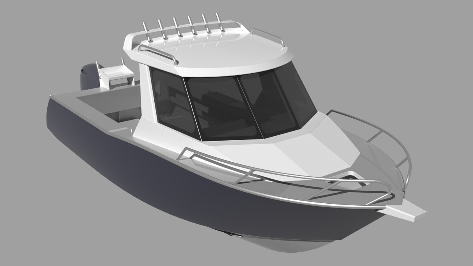 Sherwood Marine 750HT - 7.5m Hardtop aluminium boat kit - bow quarter