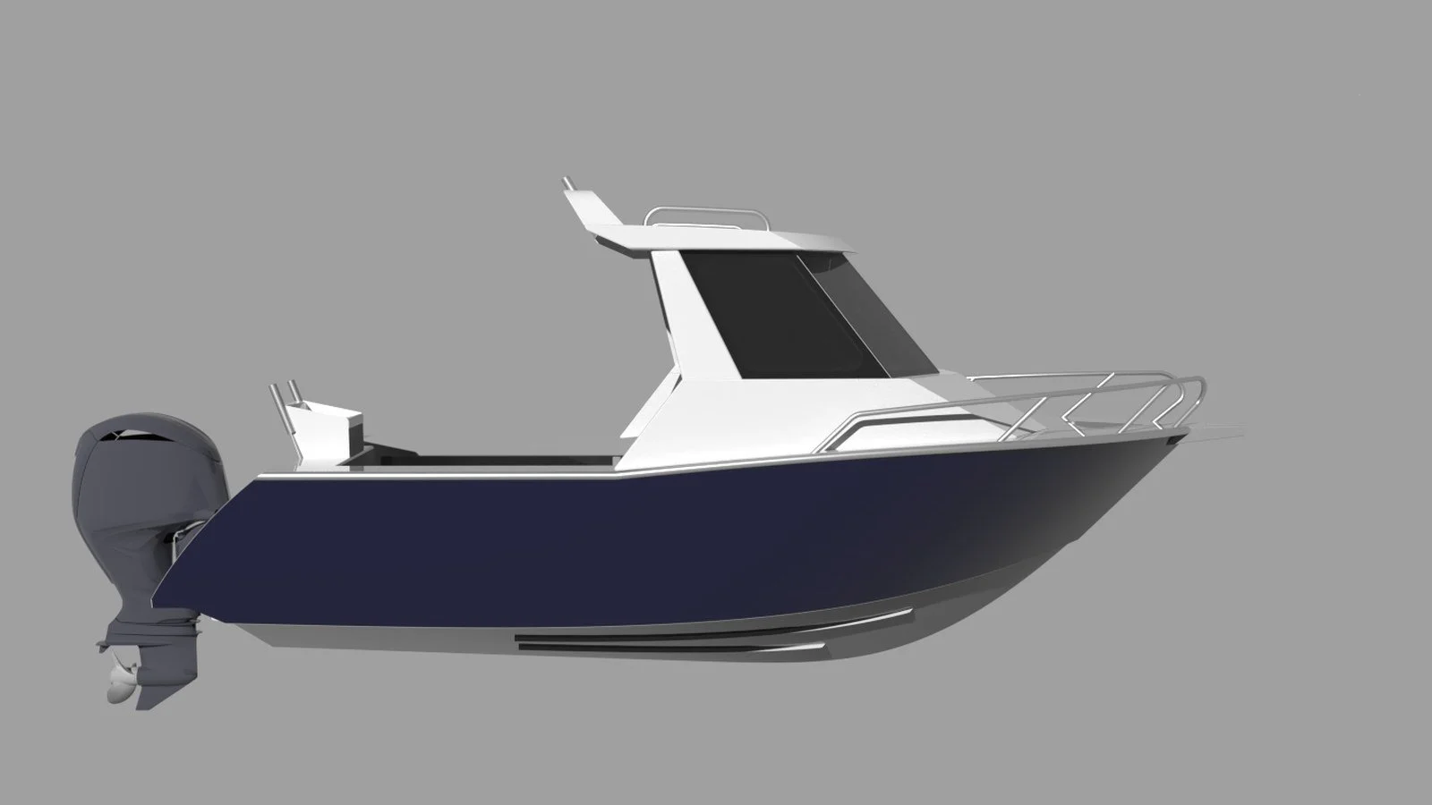Sherwood Marine 615HT hardtop 6.15 m aluminium monohull boat kit — profile 3D