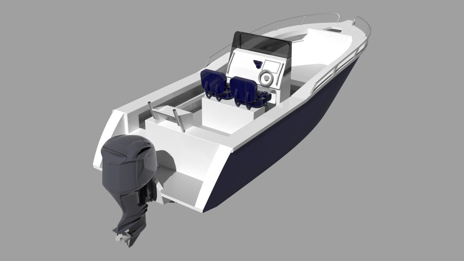Sherwood Marine 750CC - 7.5m Centre Console aluminium boat kit - stern quarter

