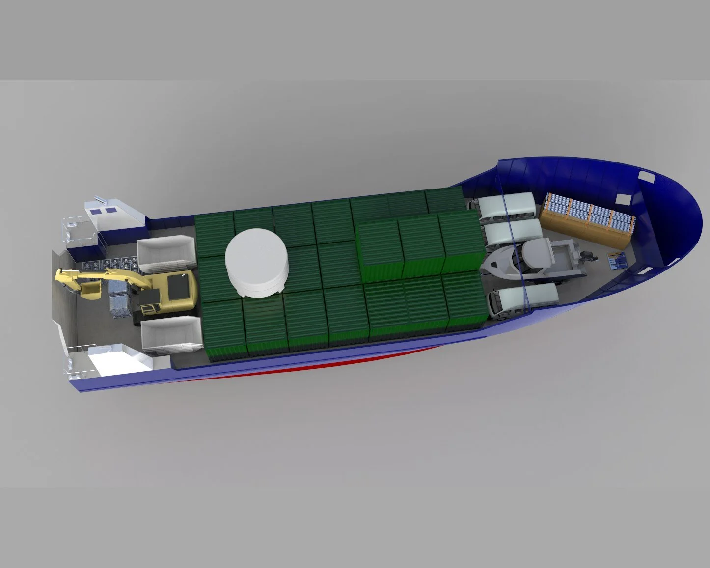 Lord Howe Island 40m cargo vessel, preliminary cargo deck arrangement.