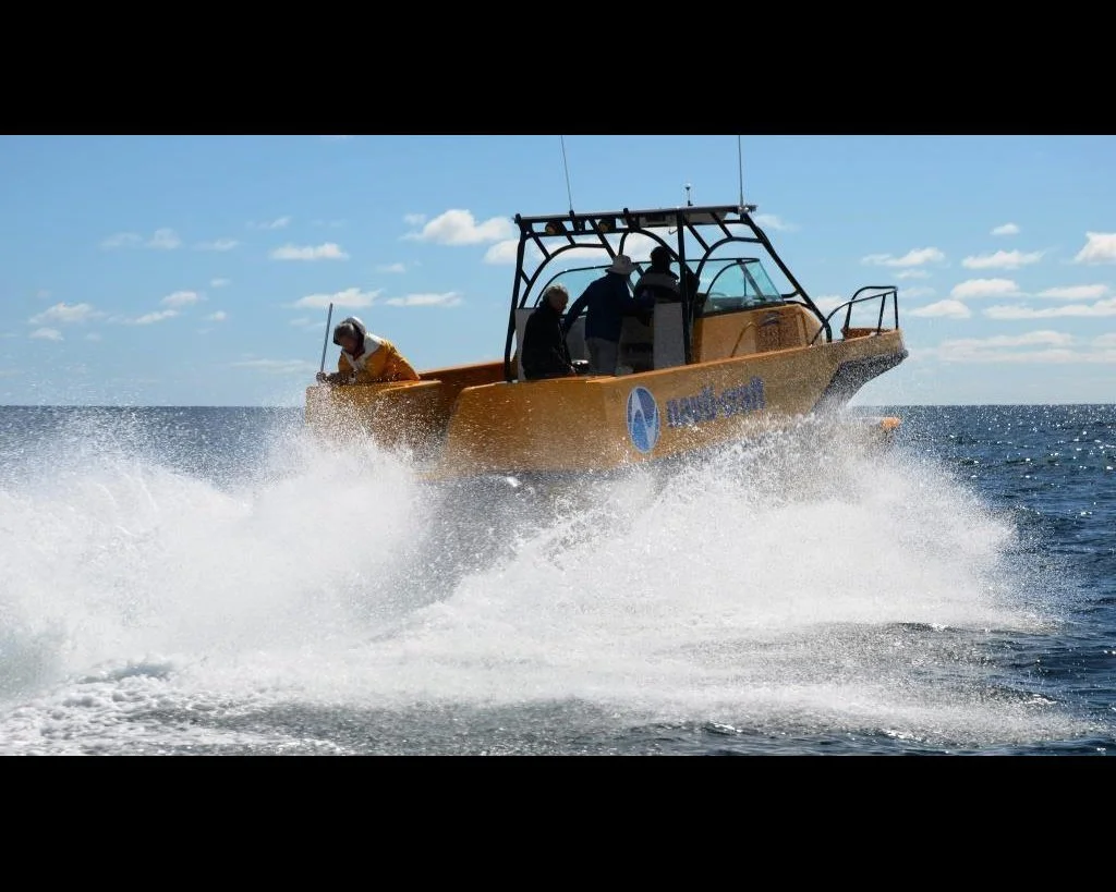 8m R&amp;D catamaran 2-Play on sea trials.