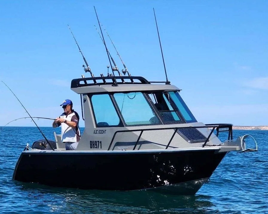 Sherwood Marine 600HT - 6m Hardtop aluminium boat kit - on the trailer, port bow quarter
