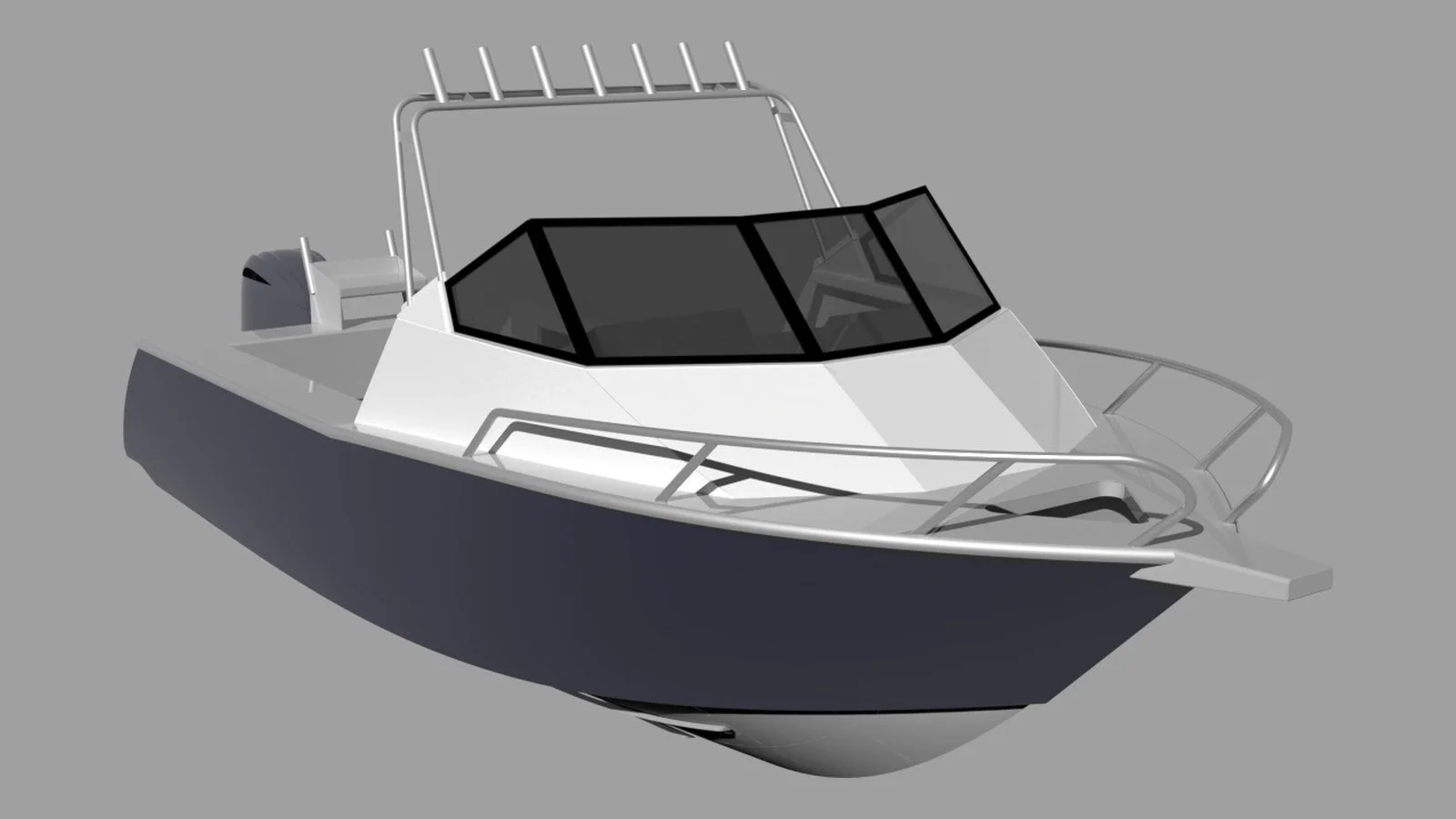 Sherwood Marine 655CD - 6.55m Cuddy aluminium boat kit - bow quarter