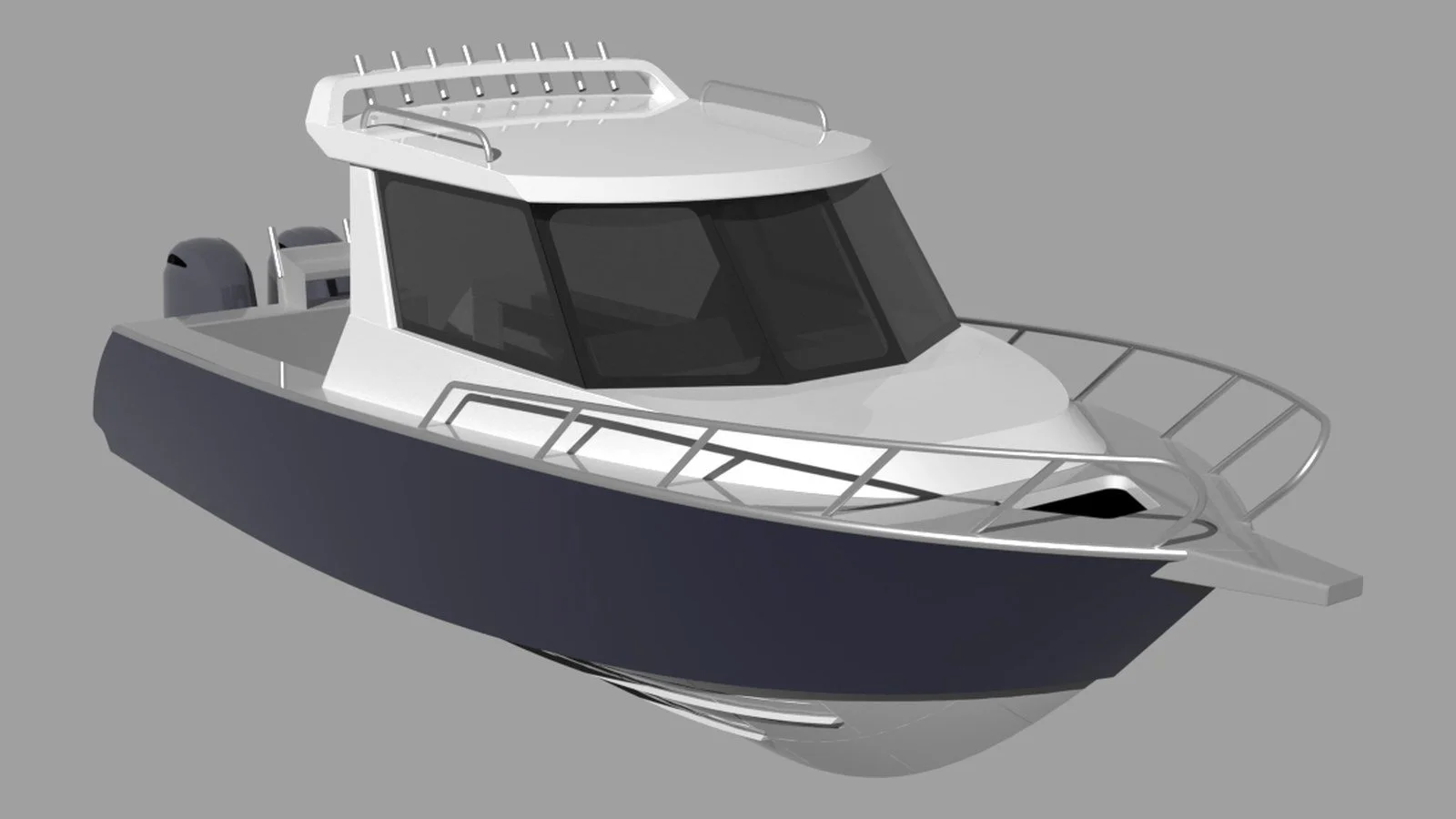 Sherwood Marine 780HT - 7.8m Hardtop aluminium boat kit - bow quarter