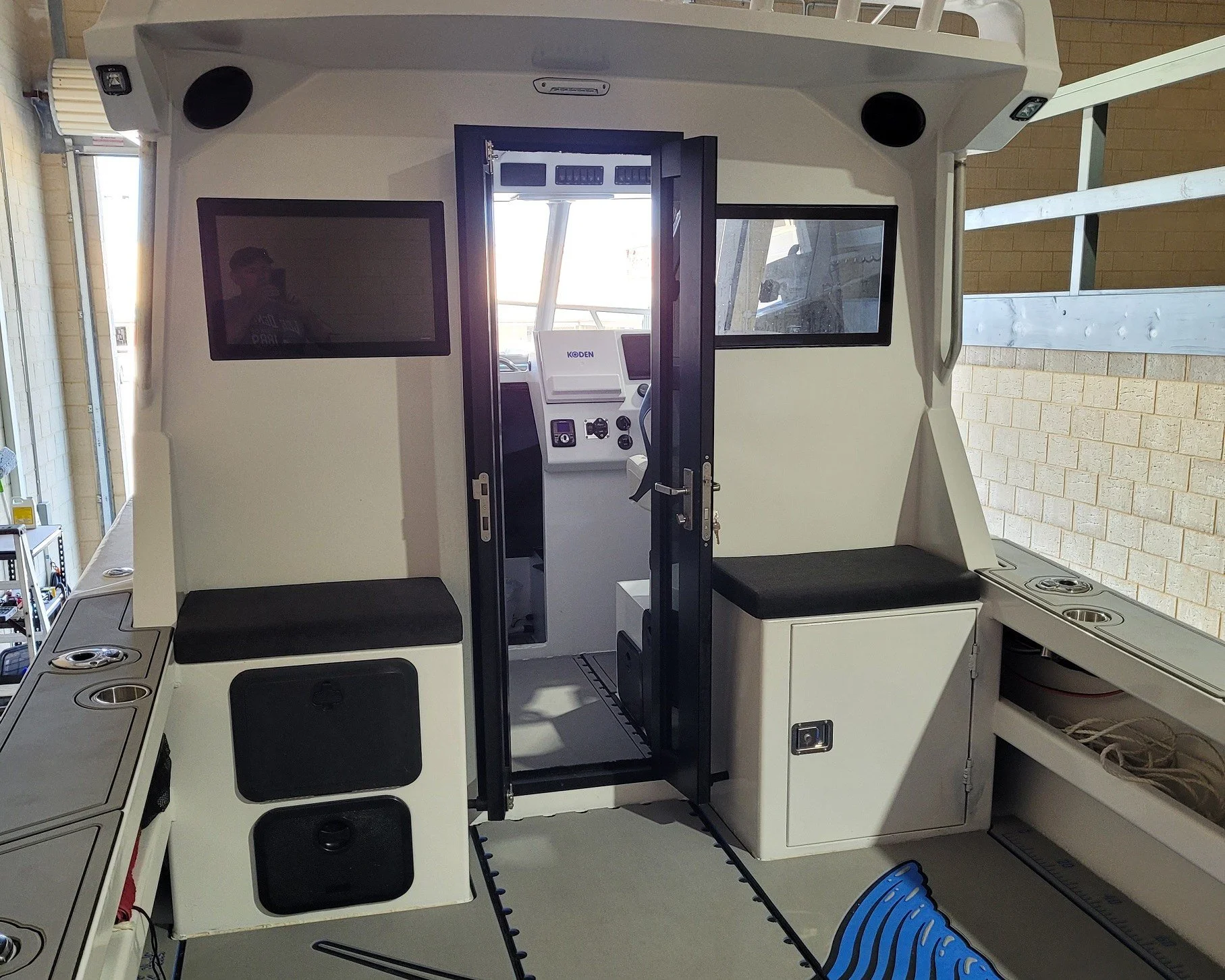 Sherwood Marine 830CAB - 8.3m Full Cab aluminium boat kit - cabin aft bulkhead & doors
