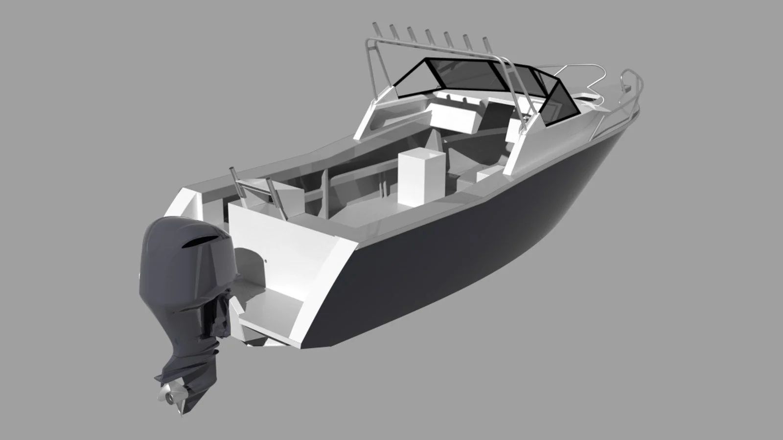 Sherwood Marine 700CD - 7m Cuddy aluminium boat kit - stern quarter
