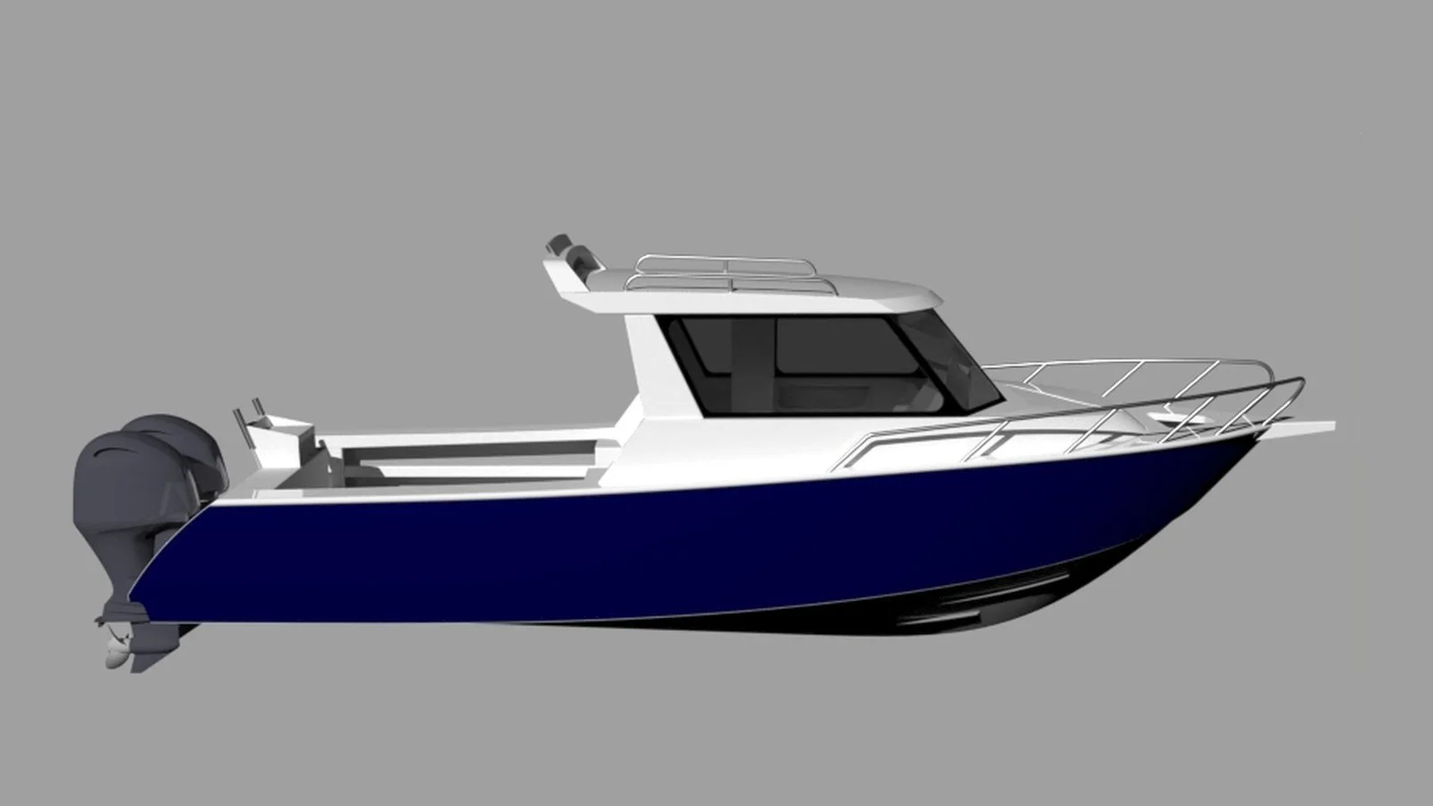 Sherwood Marine 830XCAB - 8.3m Extended Cab aluminium boat kit - profile