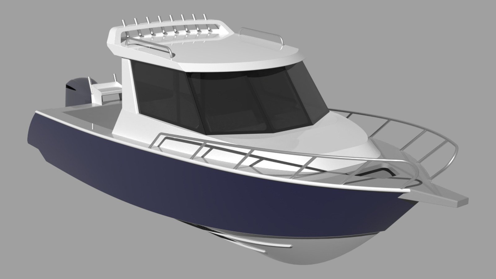 Sherwood Marine 780CAB - 7.8m Full Cab aluminium boat kit - bow quarter