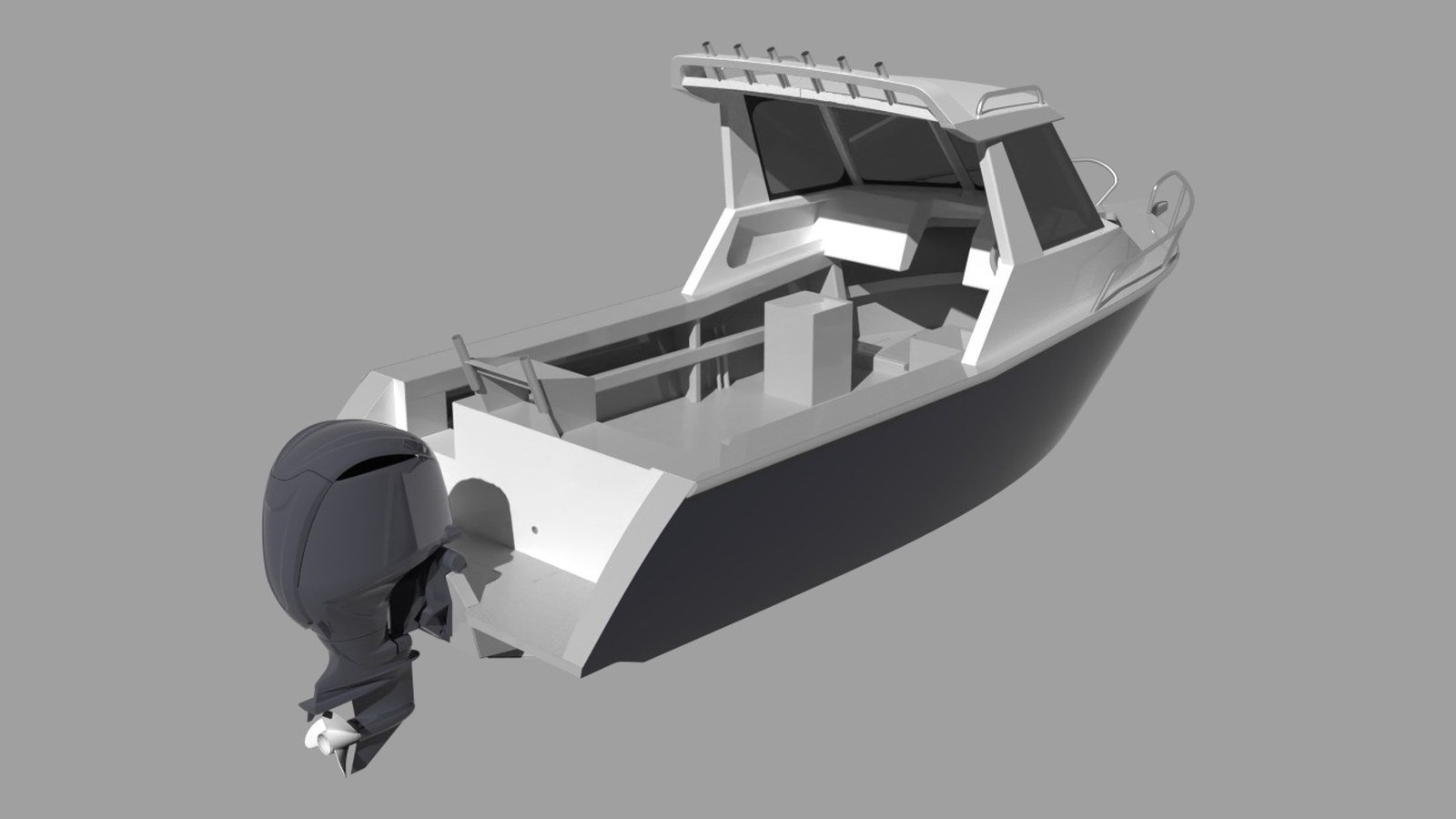 Sherwood Marine 655HT - 6.55m Hardtop aluminium boat kit - stern quarter

