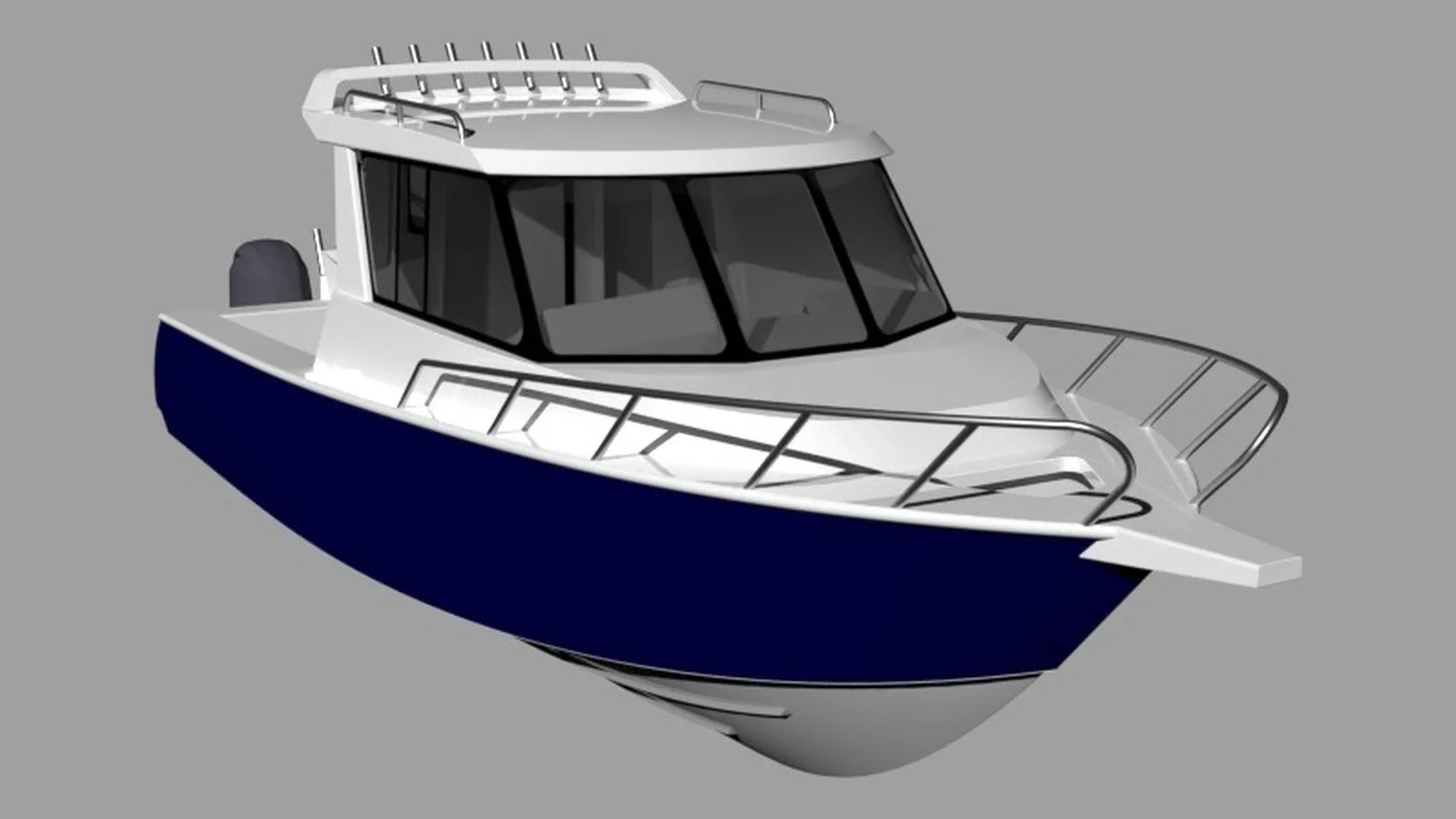 Sherwood Marine 830XCAB - 8.3m Extended Cab aluminium boat kit - bow quarter