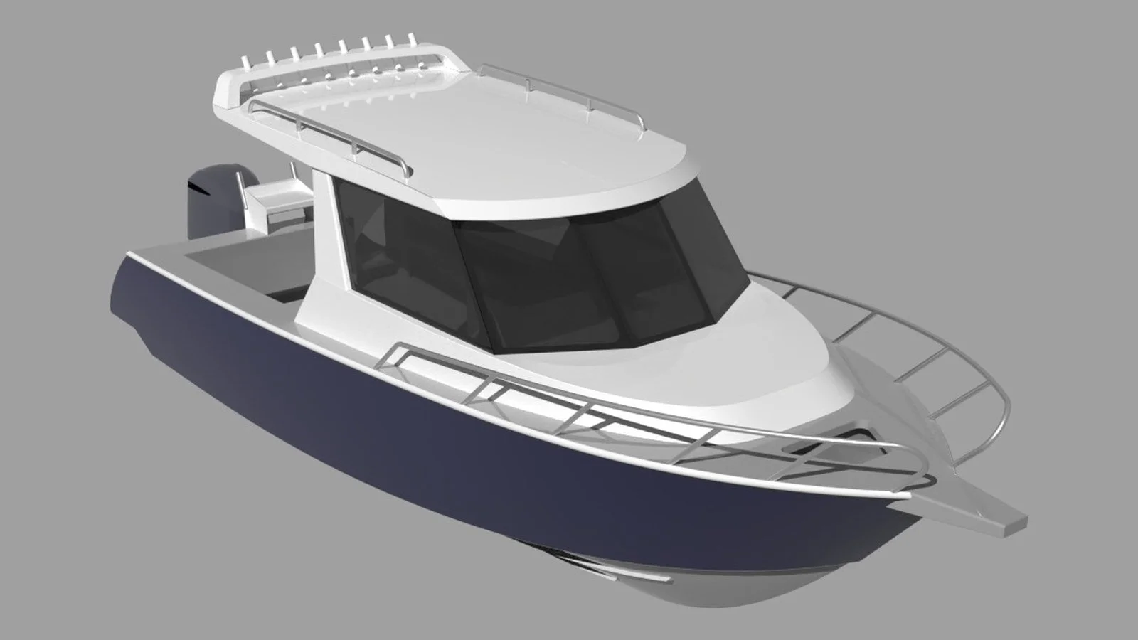 Sherwood Marine 780HTX - 7.8m Extended Hardtop aluminium boat kit - bow quarter